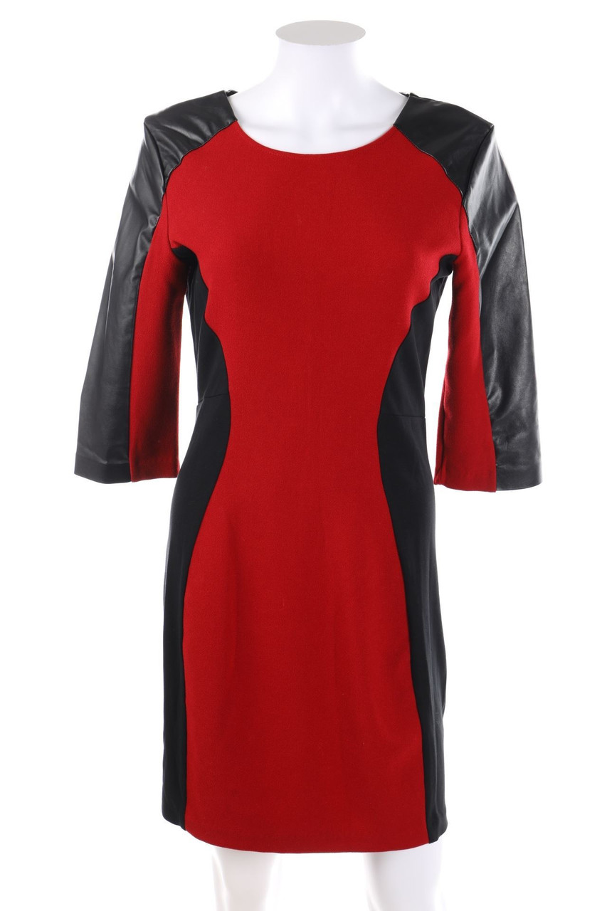 AVANT PREMIERE - Dress with Faux Leather Details - D 38