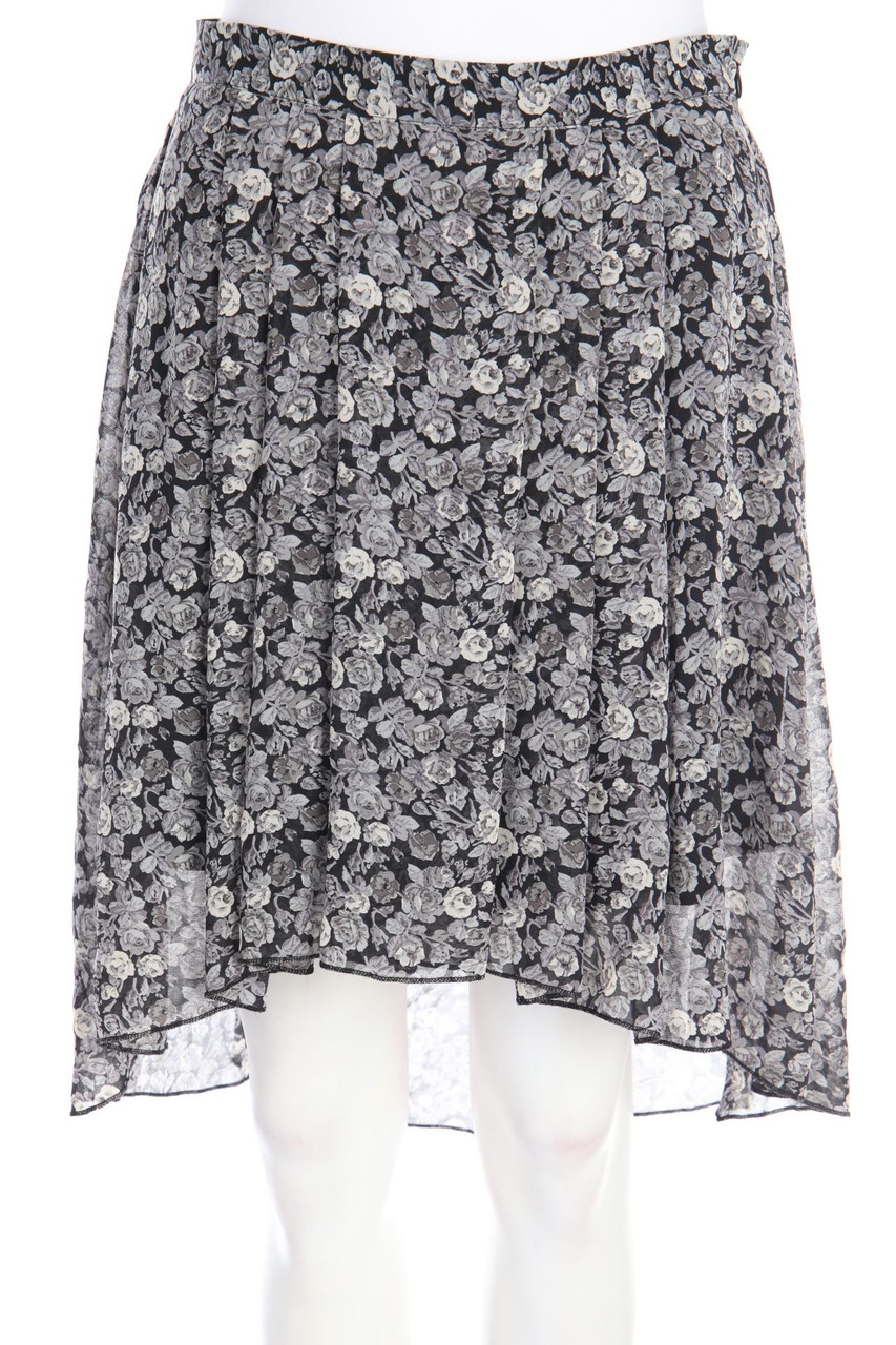 NEW LOOK - Vokuhila-Rock mit Blumen-Print mit Falten - D 36