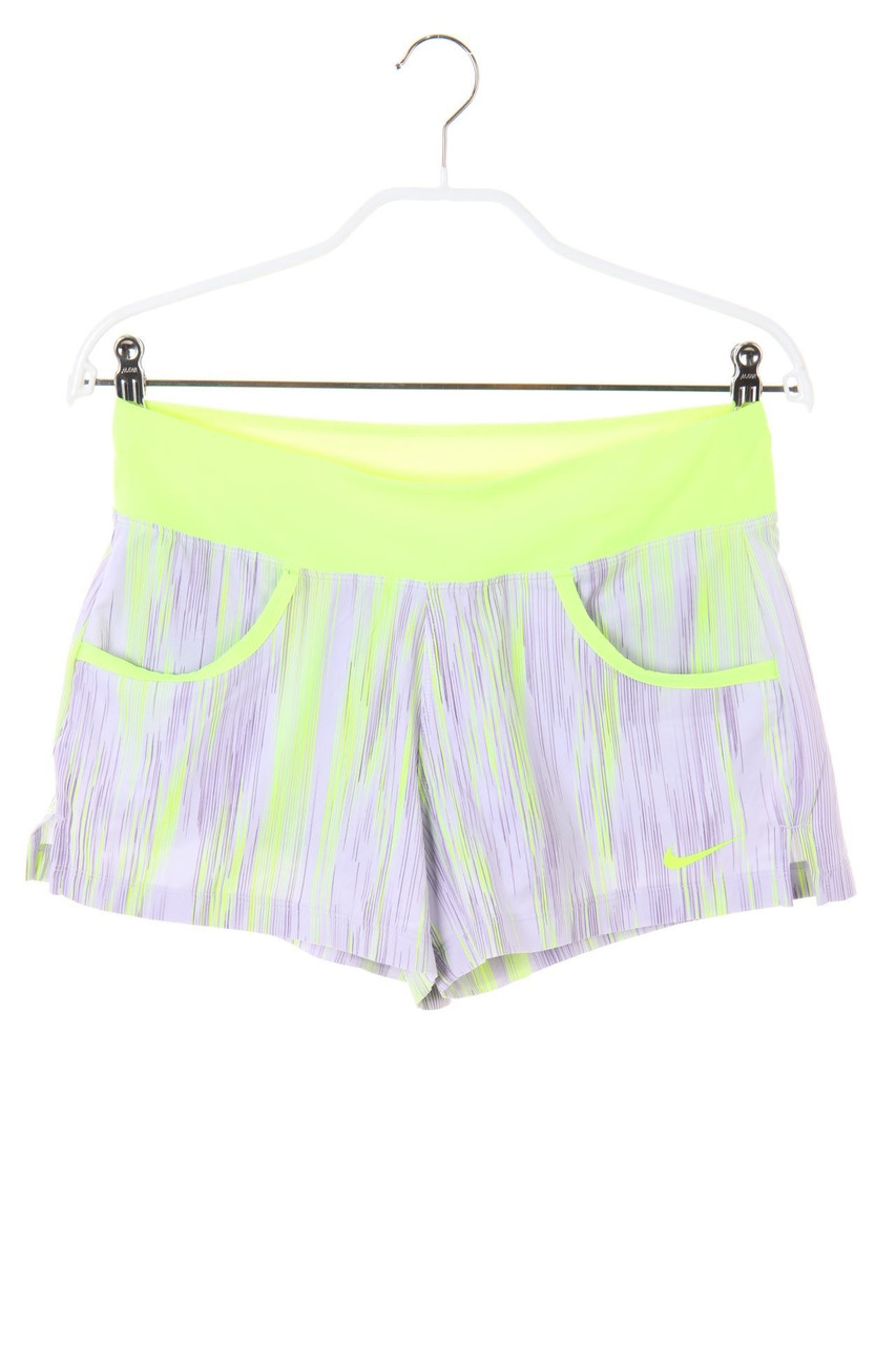 NIKE - Stripe Faux Leather Shorts with Logo-Print - S