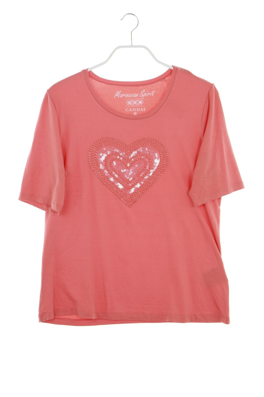 CANDA by C&A - Shortsleeve-Shirt, Viscose-blend with Sequins with Embroideries - L