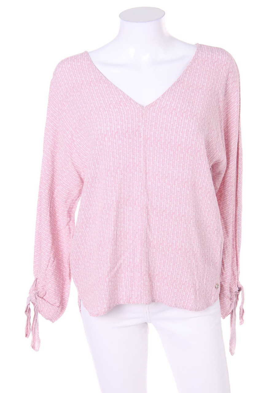 MANOR woman - Patterned Blouse with Batwing Sleeves with Logo Plaque - D 42