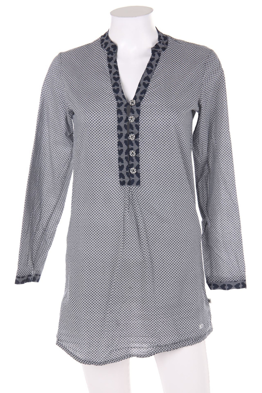 TOM TAILOR - Long-Bluse aus Baumwolle mit Logo-Stickerei - S