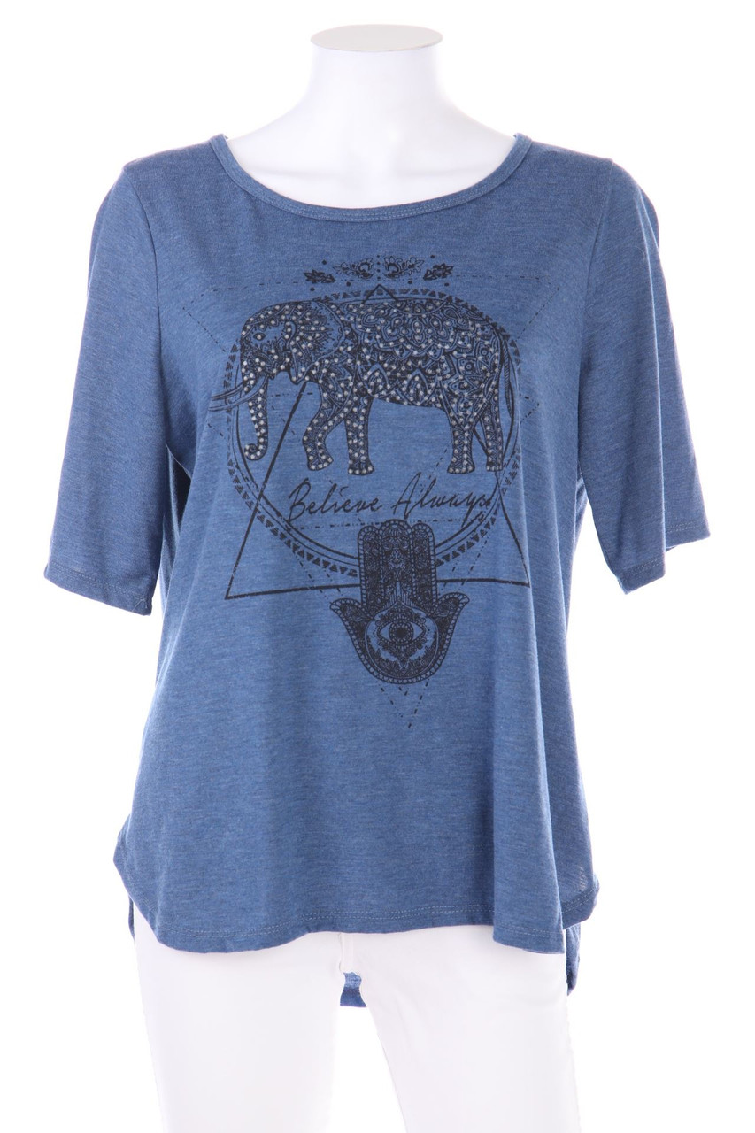 No Label - Shortsleeve-Shirt with Statement Print - D 42