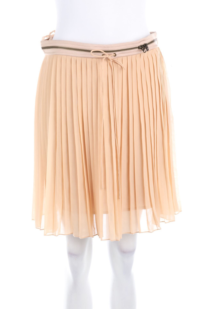 SIENNA - Pleated Mini-Skirt with Zipper Closure - D 36