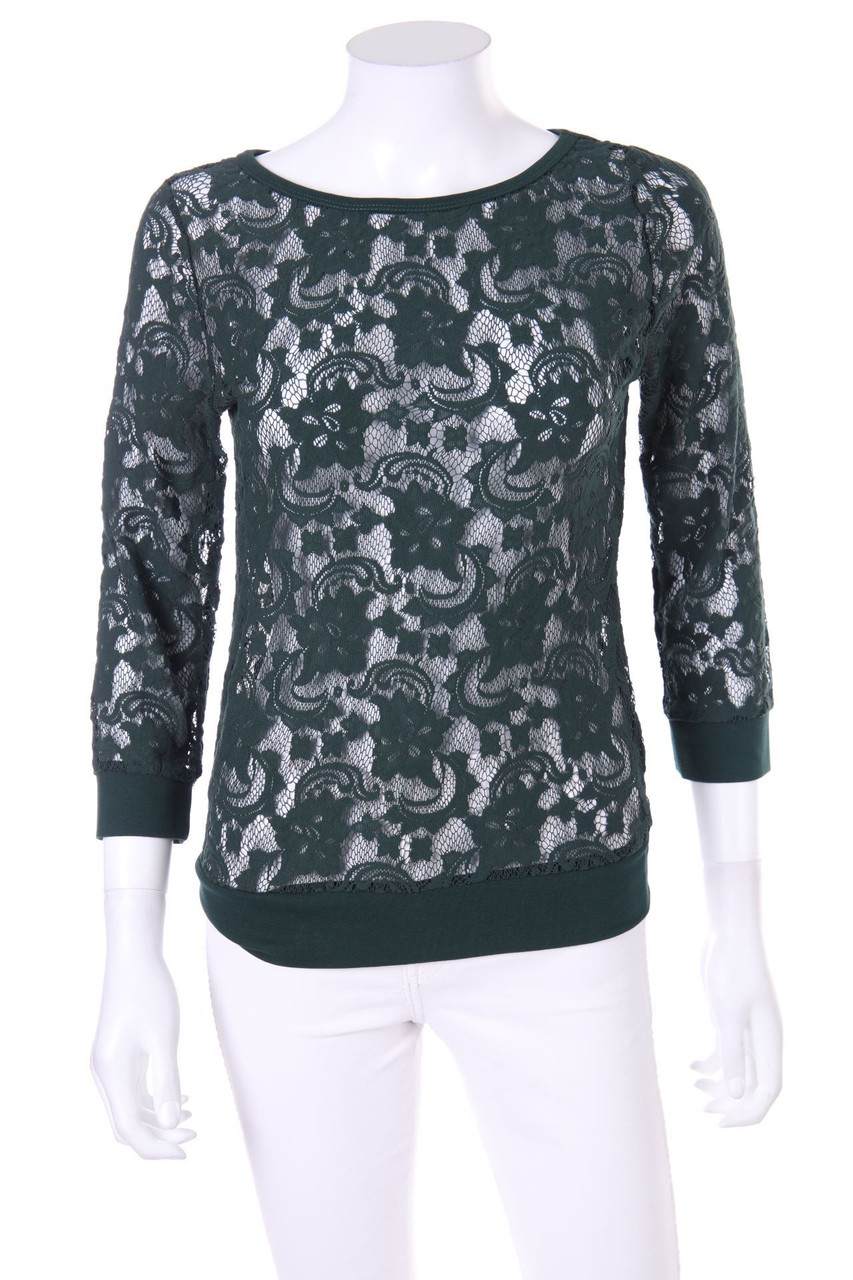 VILA - Strick-Pullover aus Lochstrick mit floralem Muster - D 34-36