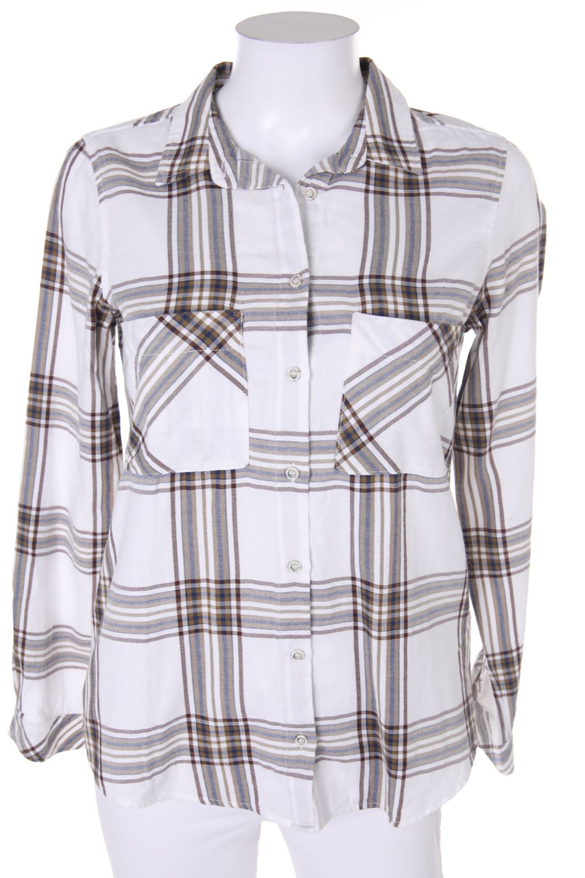 ZARA - Karo-Hemd-Bluse mit aufgesetzten Taschen - XS