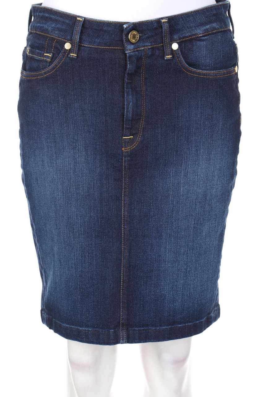 7 for all mankind - Jeansrock aus Baumwoll-Mix mit Logo-Applikation - M