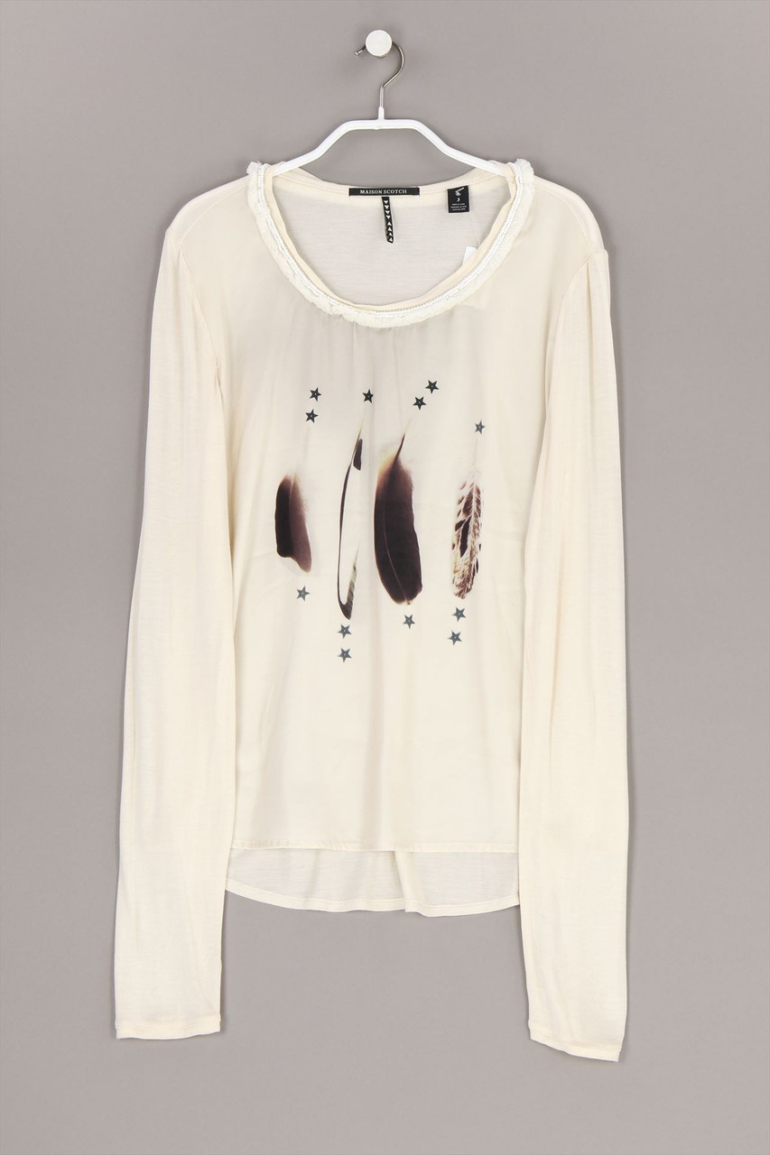MAISON SCOTCH - Longsleeve-Shirt mit Fransen - L
