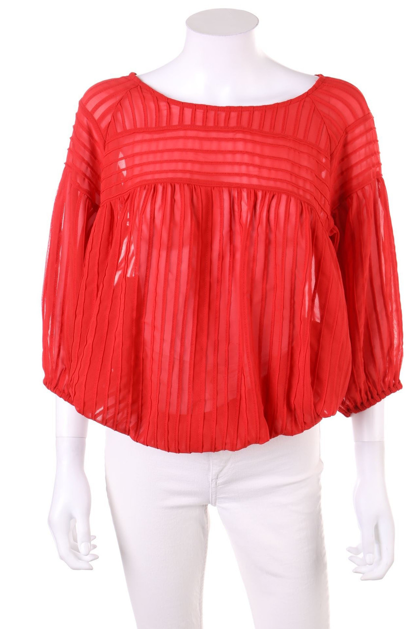 SAINT TROPEZ - Bluse mit 3/4-Ärmel mit Biesen mit Keyhole - S