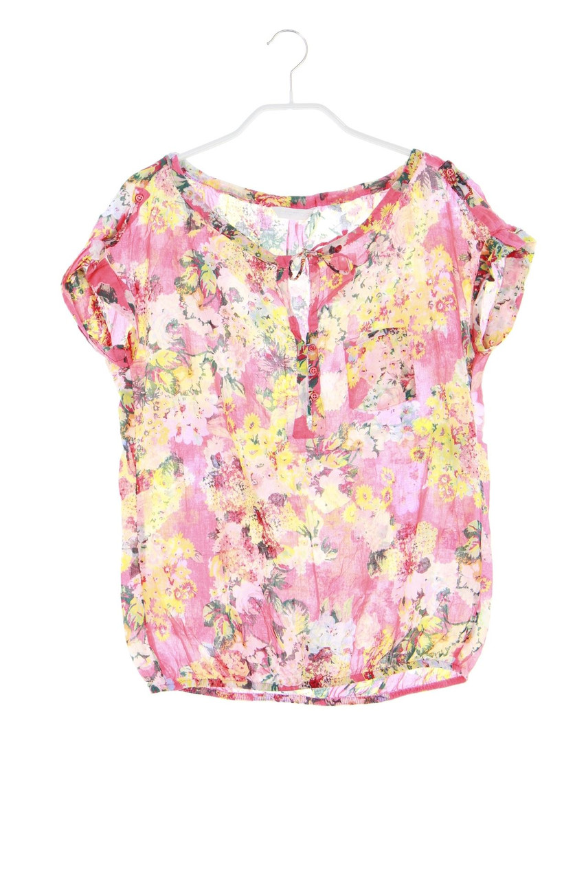 promod - Kurzarm-Bluse mit floralem Muster - M