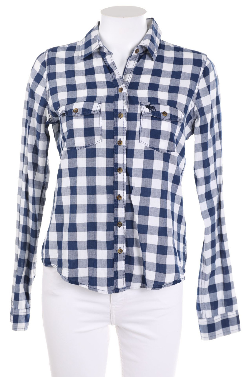 Abercrombie & Fitch - Shirt Blouse, Checked with Logo-Stitching - S