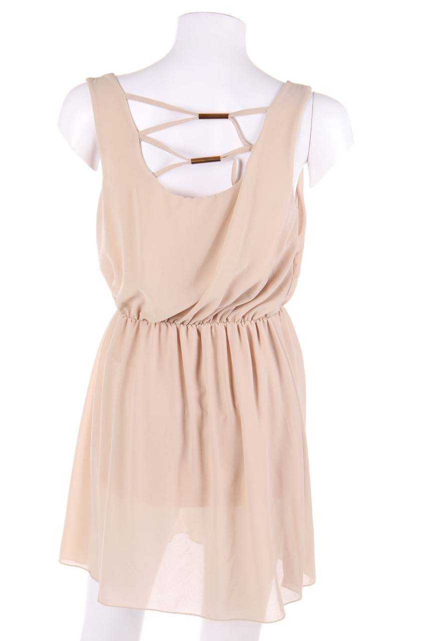 Ohne Label - Chiffon-Kleid mit Rückenausschnitt - S