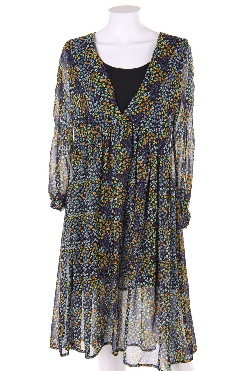 MANGO - Chiffon-Kleid mit Blumen-Print - S