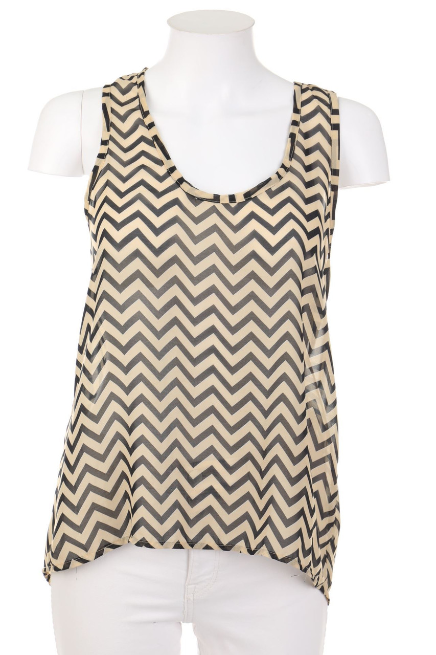 No Label - Racerback Top with Zig Zag Pattern with Slit - S