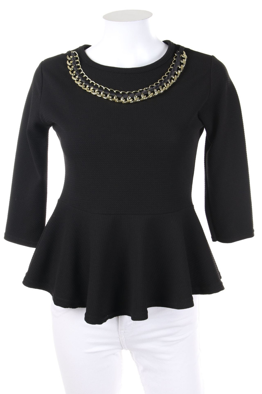 No Label - 3/4-Sleeve Shirt, Peplum - S