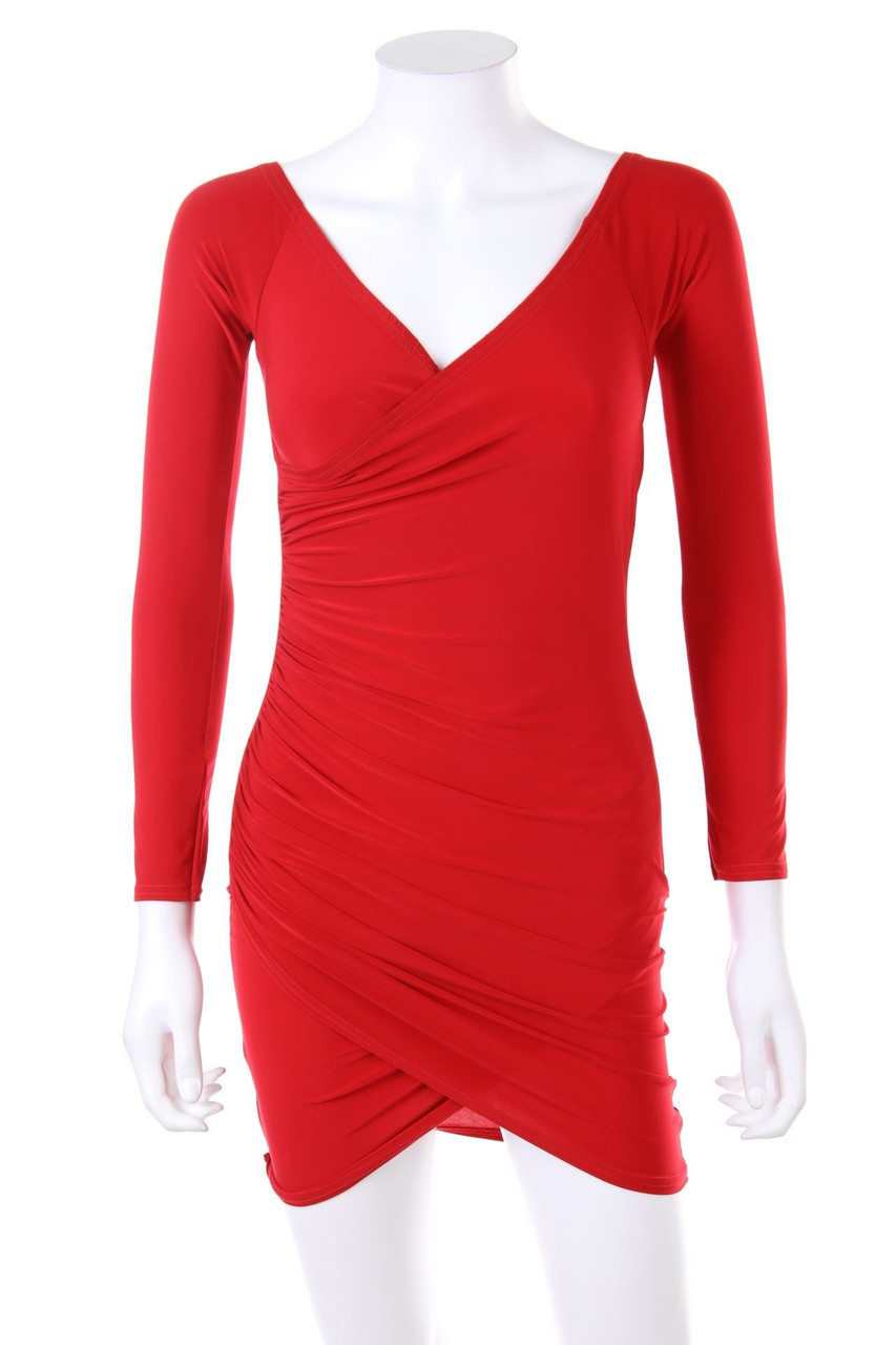 MISSGUIDED - Mini-Dress with Wrap-Effect with Ruffles - D 36