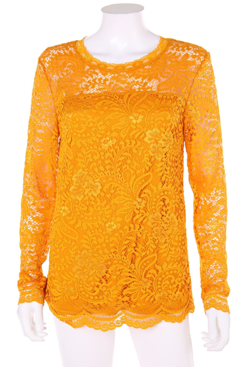 zebra - Blouse, Lace with Keyhole - L