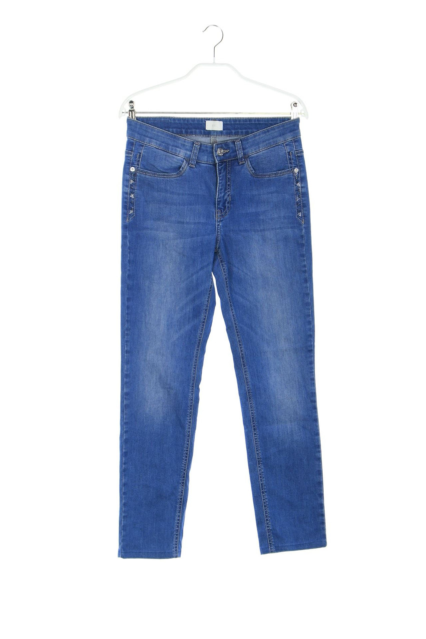 MAC - Skinny-Jeans mit Strass-Steinen mit Logo-Patch - D 36