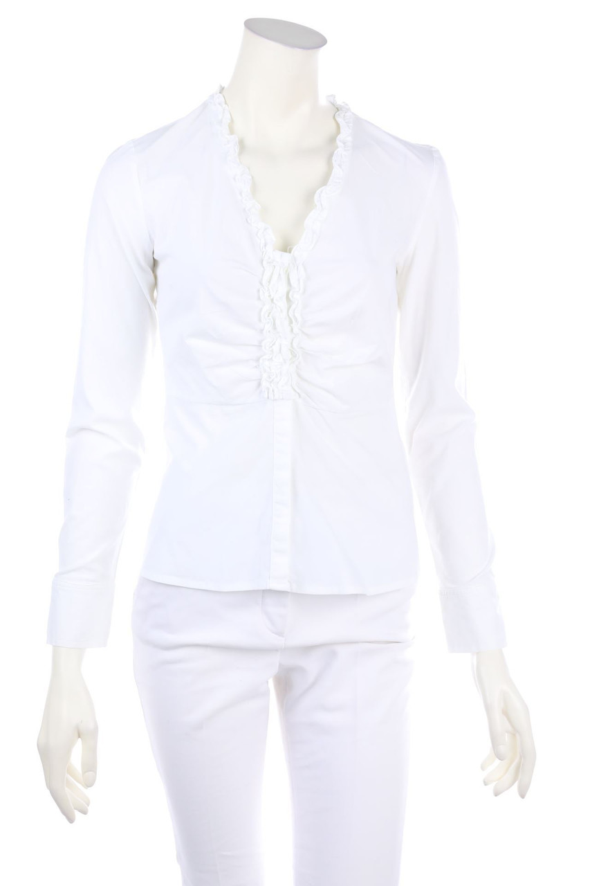 DUNE BY DUNE - Blouse, Cotton-blend with Volants - D 36