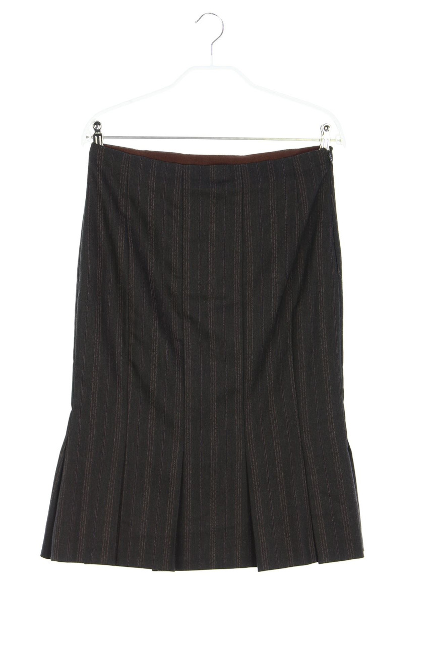 ZARA WOMAN - Midi-Falten-Rock mit Wolle mit Streifen - D 38