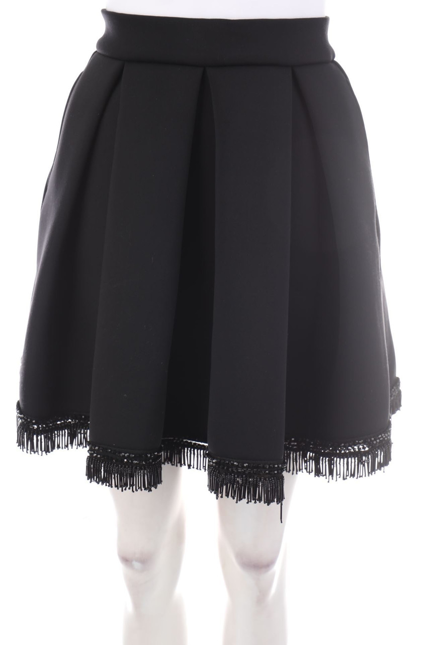 maje - Pleated Skirt with Pearls - S