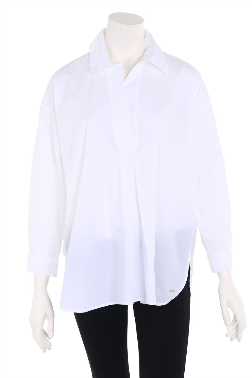 WOOLRICH - Tunic Blouse with Logo Plaque - S