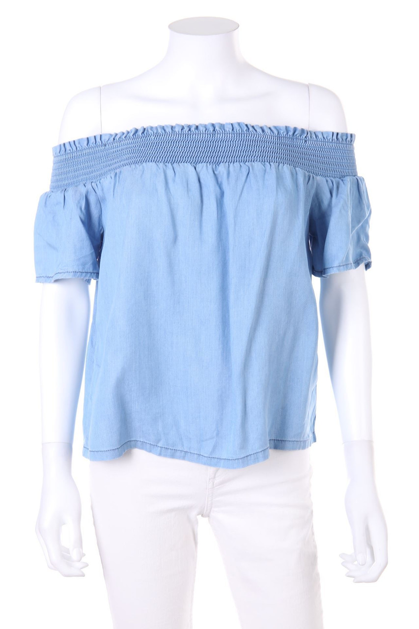 GUESS - Off-the-shoulder blouse, Denim Look - XS