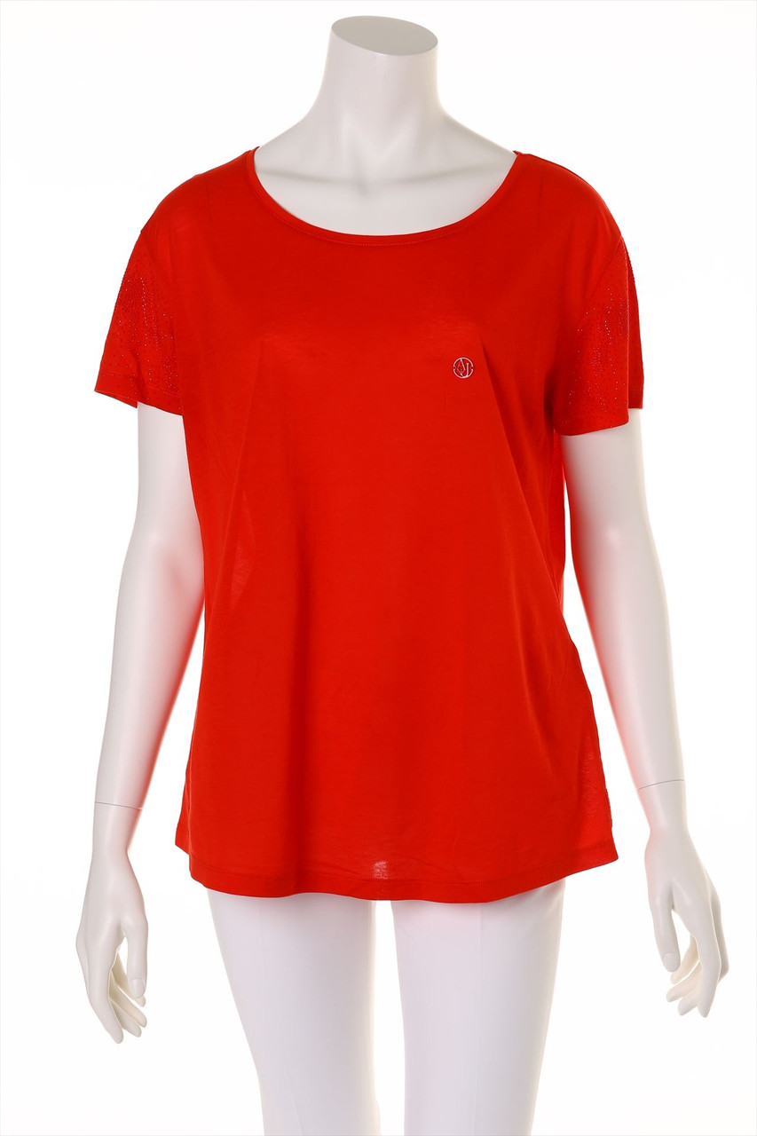 AJ ARMANI JEANS - Kurzarm-Shirt aus Baumwoll-Mix mit Logo-Plakette - D 40