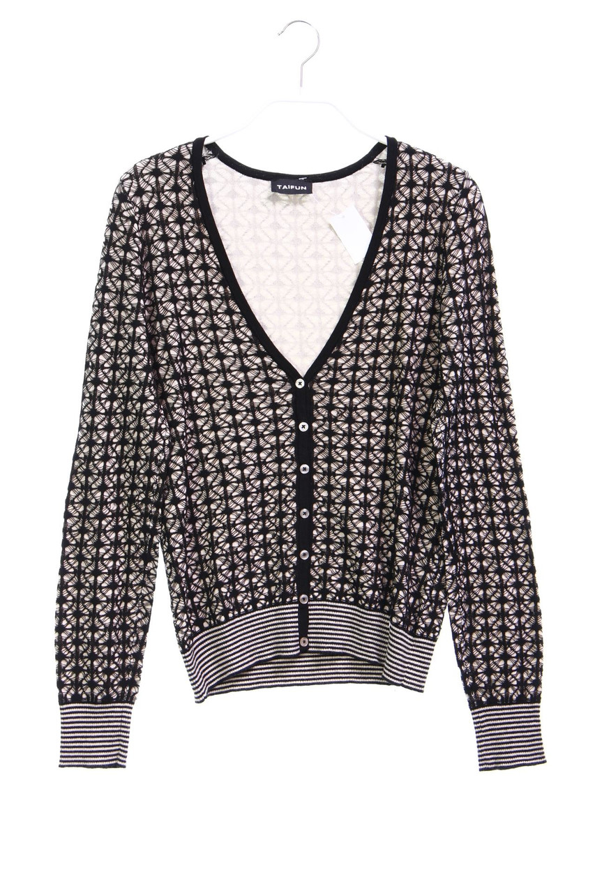 TAIFUN - Muster-Cardigan mit tiefem Ausschnitt - S