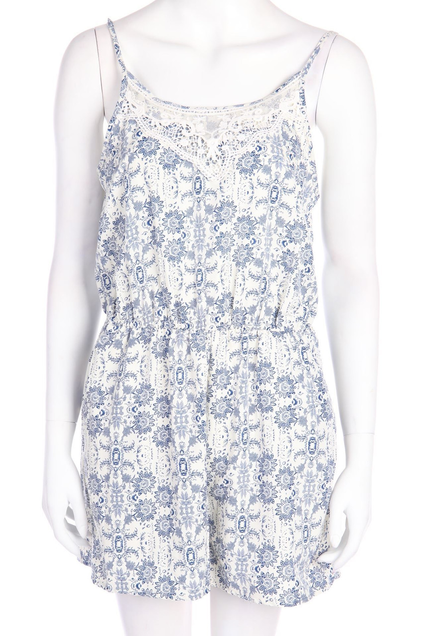 No Label - dress with Flower Print with Lace - D 38