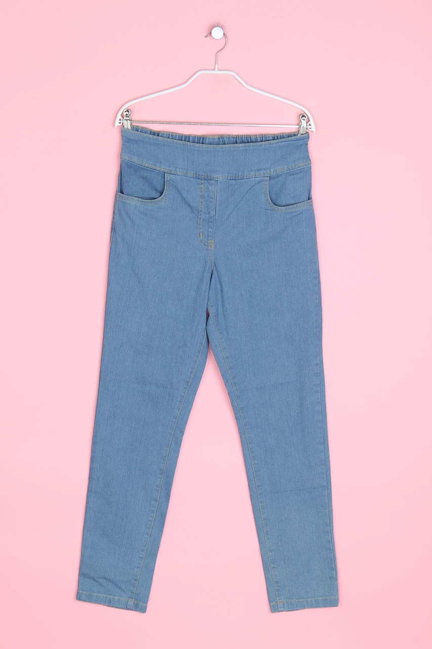 Ohne Label - Straight Cut Jeans mit Gummizug - D 38