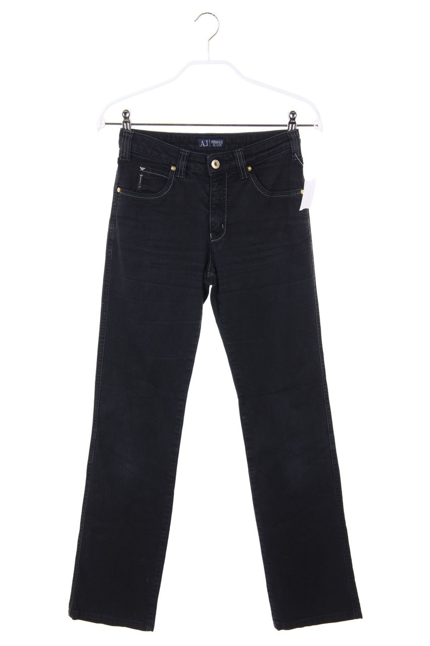 AJ ARMANI JEANS - Stretch-Dark Denim Straight Cut Jeans mit Logo-Applikation - W25