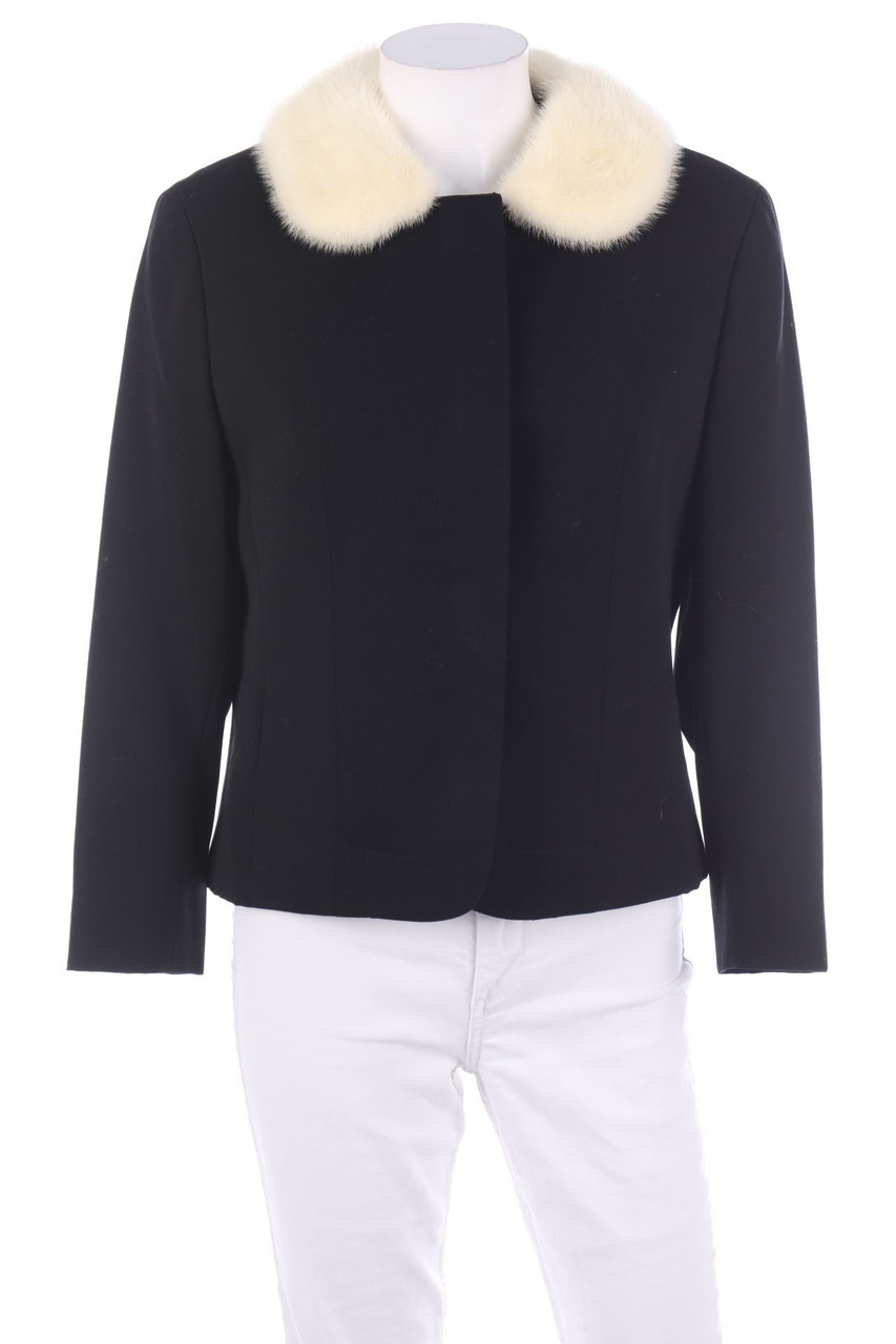 VINTAGE - Wool-Jacket with Real Fur Trim - M