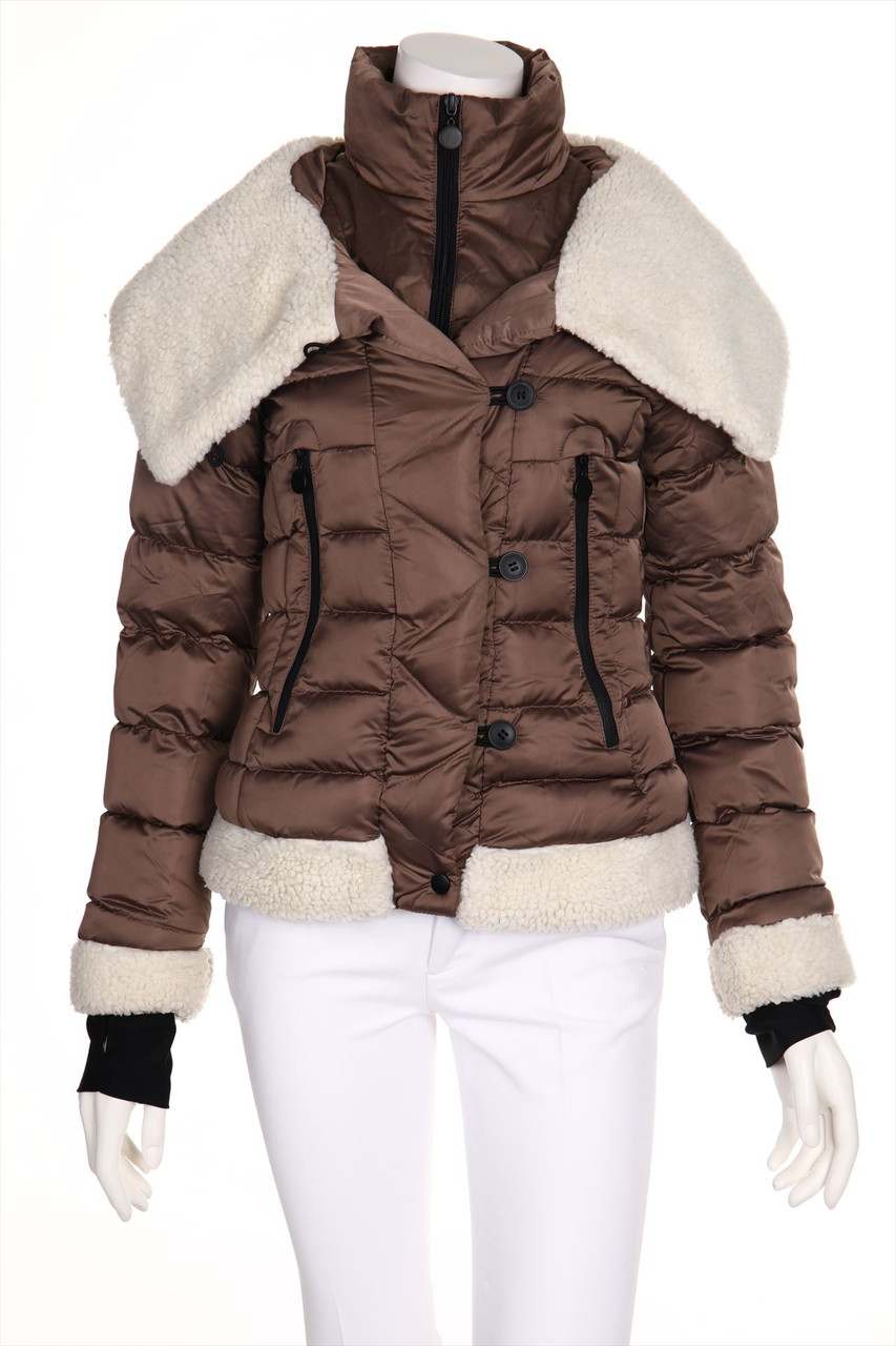 DAPPER - wattierte Jacke mit Faux Fur-Kragen - S