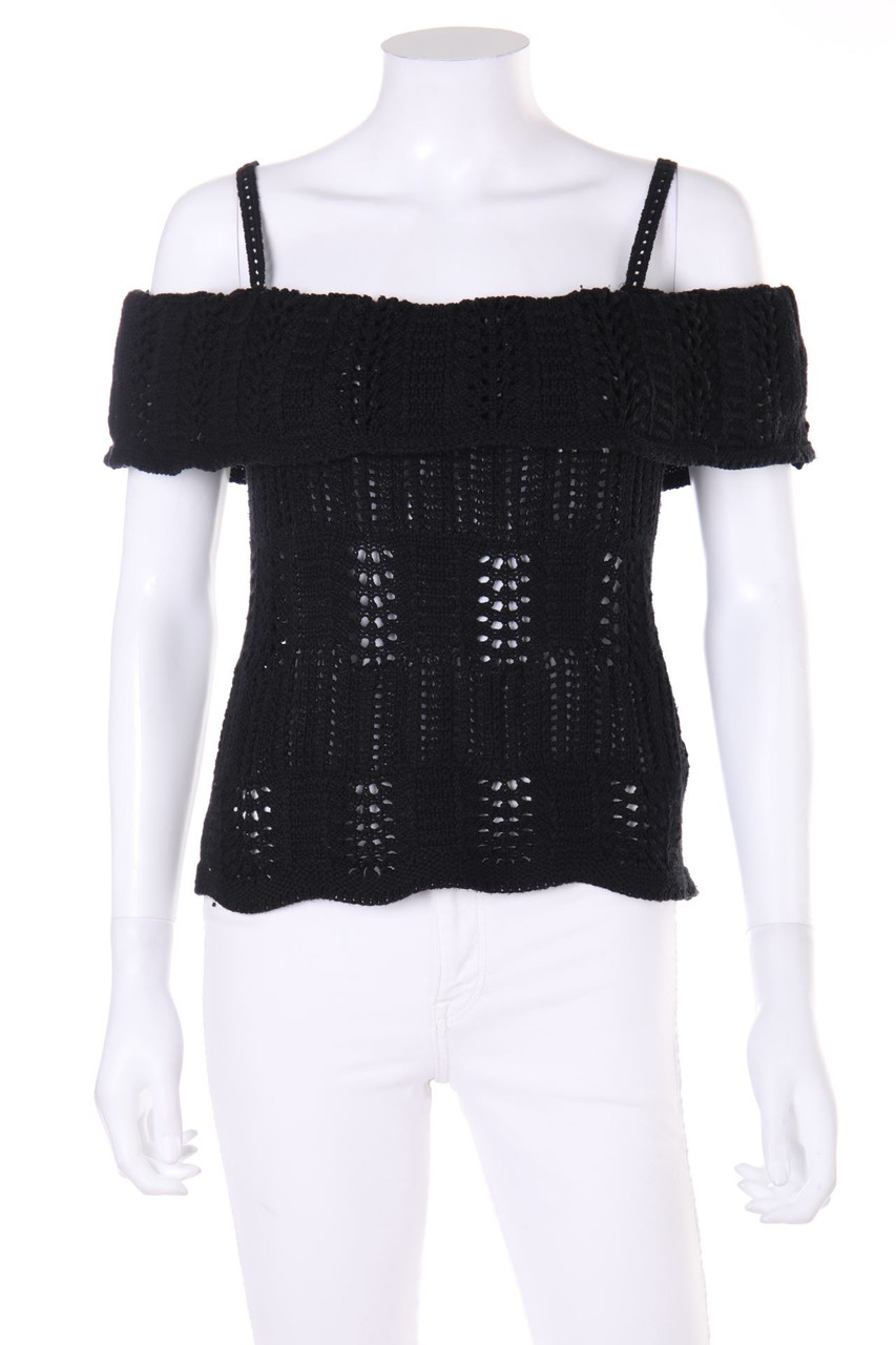 TOPSHOP - Knit Top, Open Knit with Volants - D 38