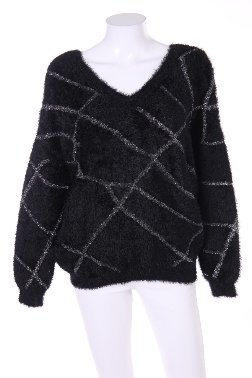 MORGAN - Glitter-Pullover with Deep Back Neckline - S