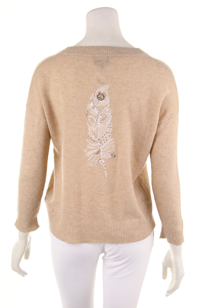 Berenice - Strick-Pullover aus 100% Kaschmir mit tiefem Ausschnitt mit Stickereien - XS