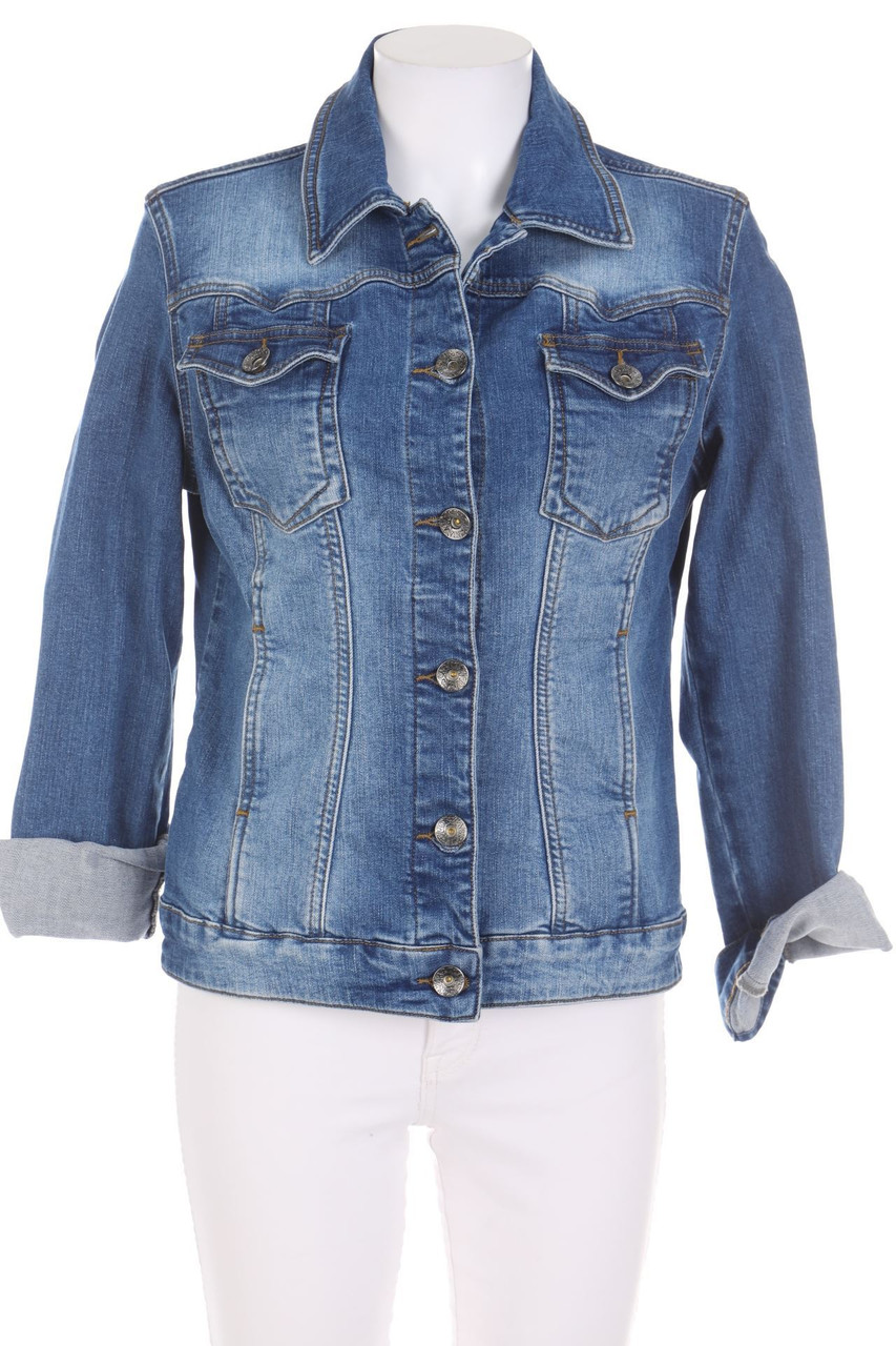 rick cardona - Used Look-Jeans-Jacke mit Logo-Knöpfen - D 38