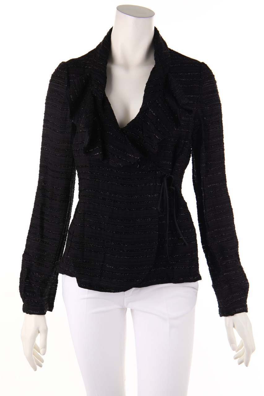 ARMANI COLLEZIONI - Wickel-Bluse aus Viskose-Mix mit Metallic-Effekt - D 38