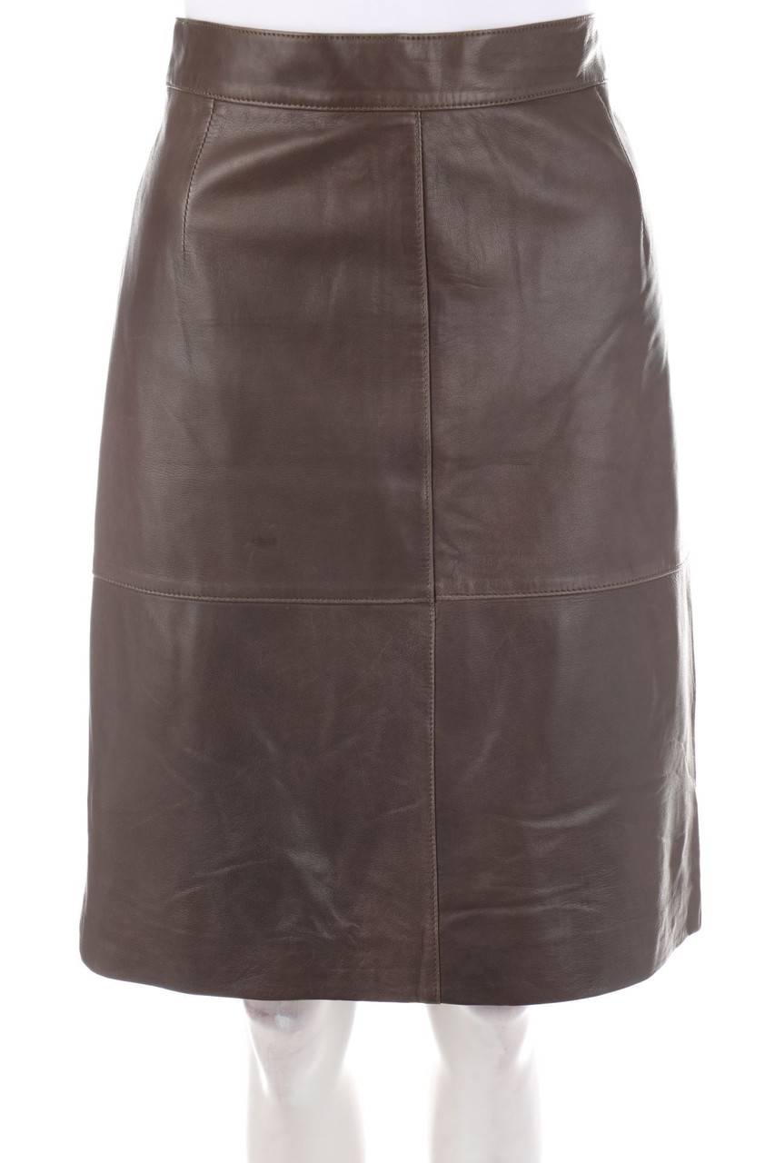 M MADELEINE - Leather Skirt with Slit - D 42