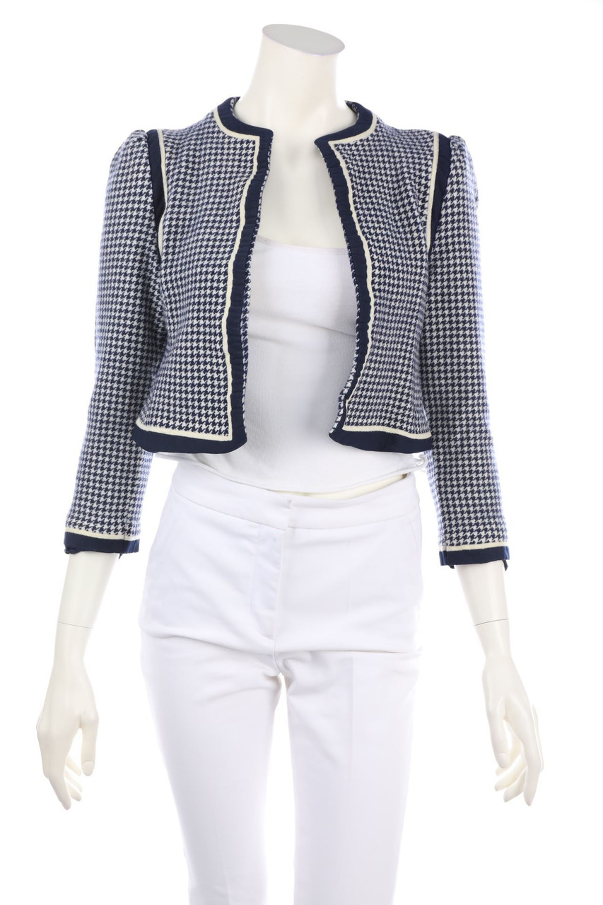 Louis Féraud PARIS - Cropped-Vintage-Jacket, Virgin Wool with 3/4-Sleeves - D 36