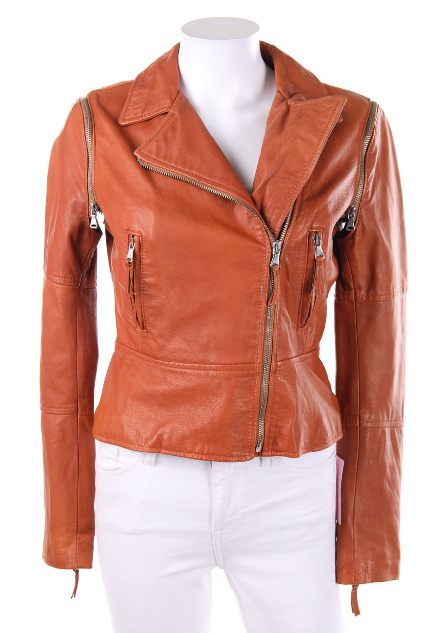DENNY ROSE - Lederjacke mit asymmetrischem Schnitt - M