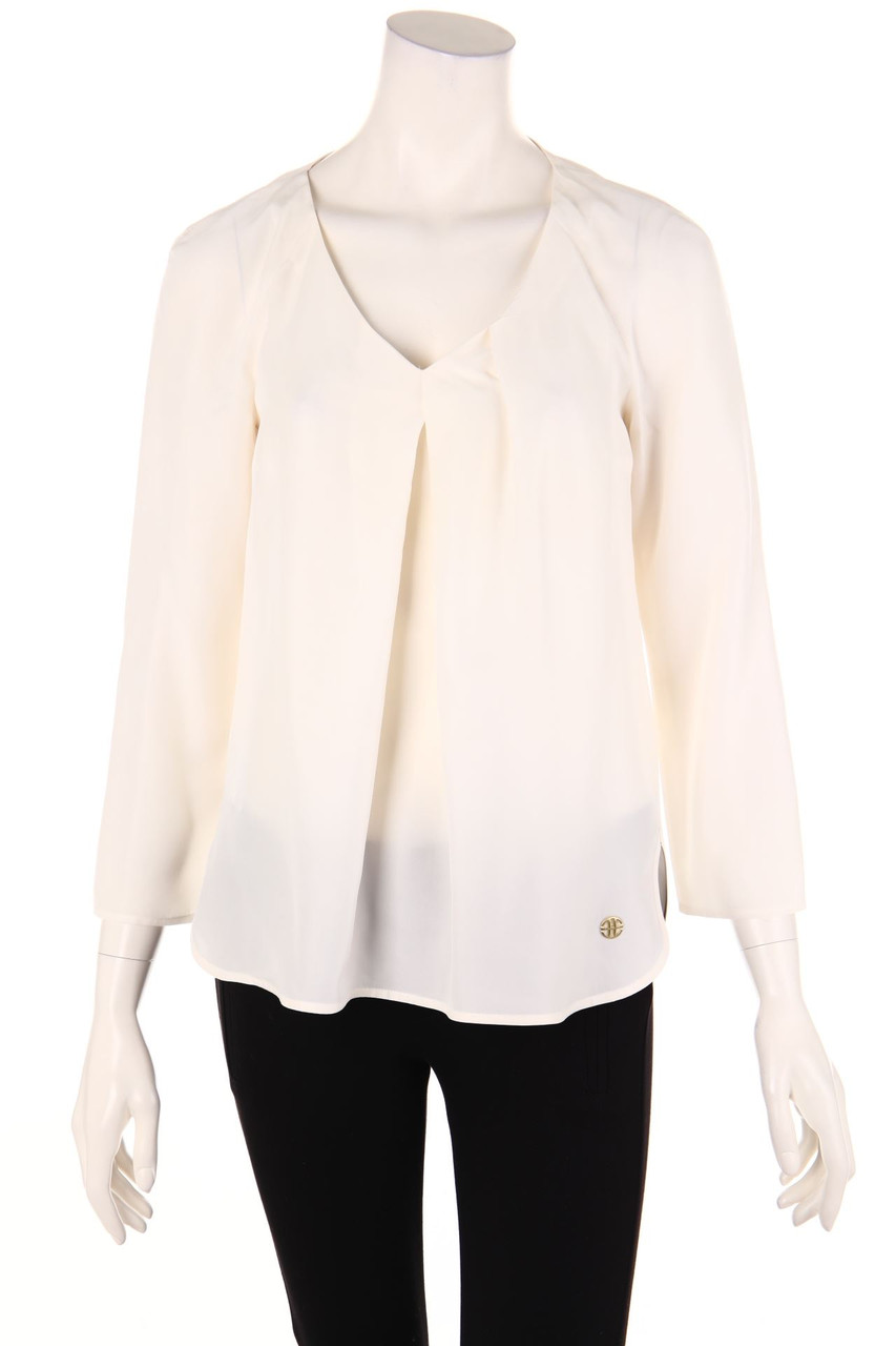 BOSS HUGO BOSS - Seiden-Bluse mit Logo-Plakette - D 36