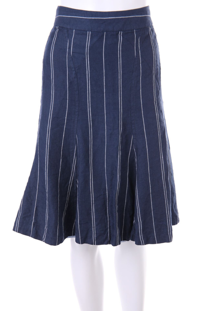 TOMMY HILFIGER - Godet-Rock aus Leinen mit Streifen - D 42