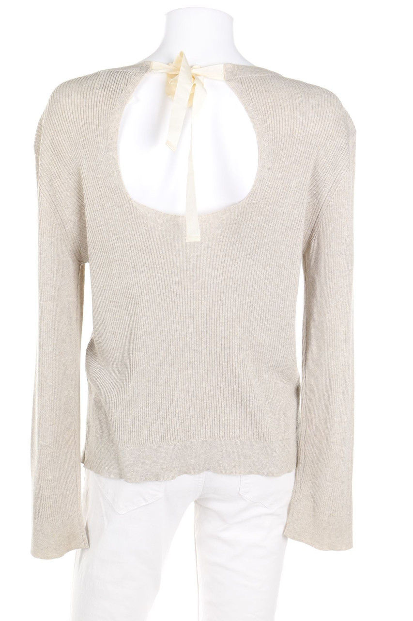 Massimo Dutti - Strick-Pullover mit Schleife mit Rückenausschnitt - L