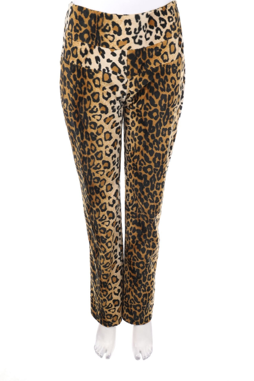 ATOS LOMBARDINI - Fake Fur-Hose mit Leo-Print - D 36