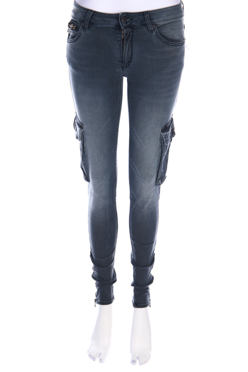 DRYKORN - Used Look Skinny-Jeans mit Logo-Patch - W29