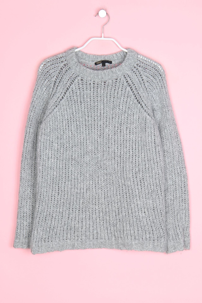 maje - Glitter-Pullover, Wool-Blend with Alpaca - S