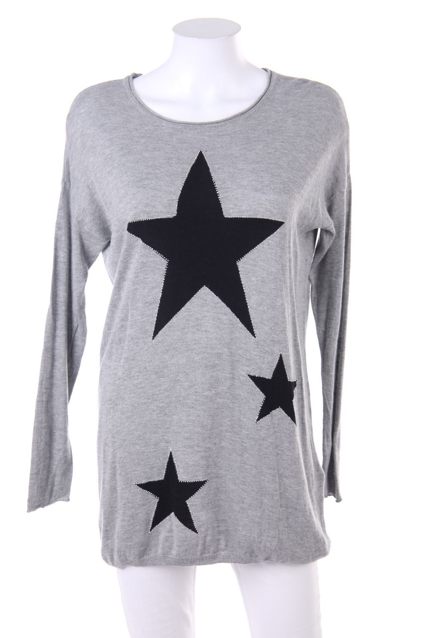 ONLY - Strick-Pullover aus Viskose-Mix mit Strass-Steinen - XS