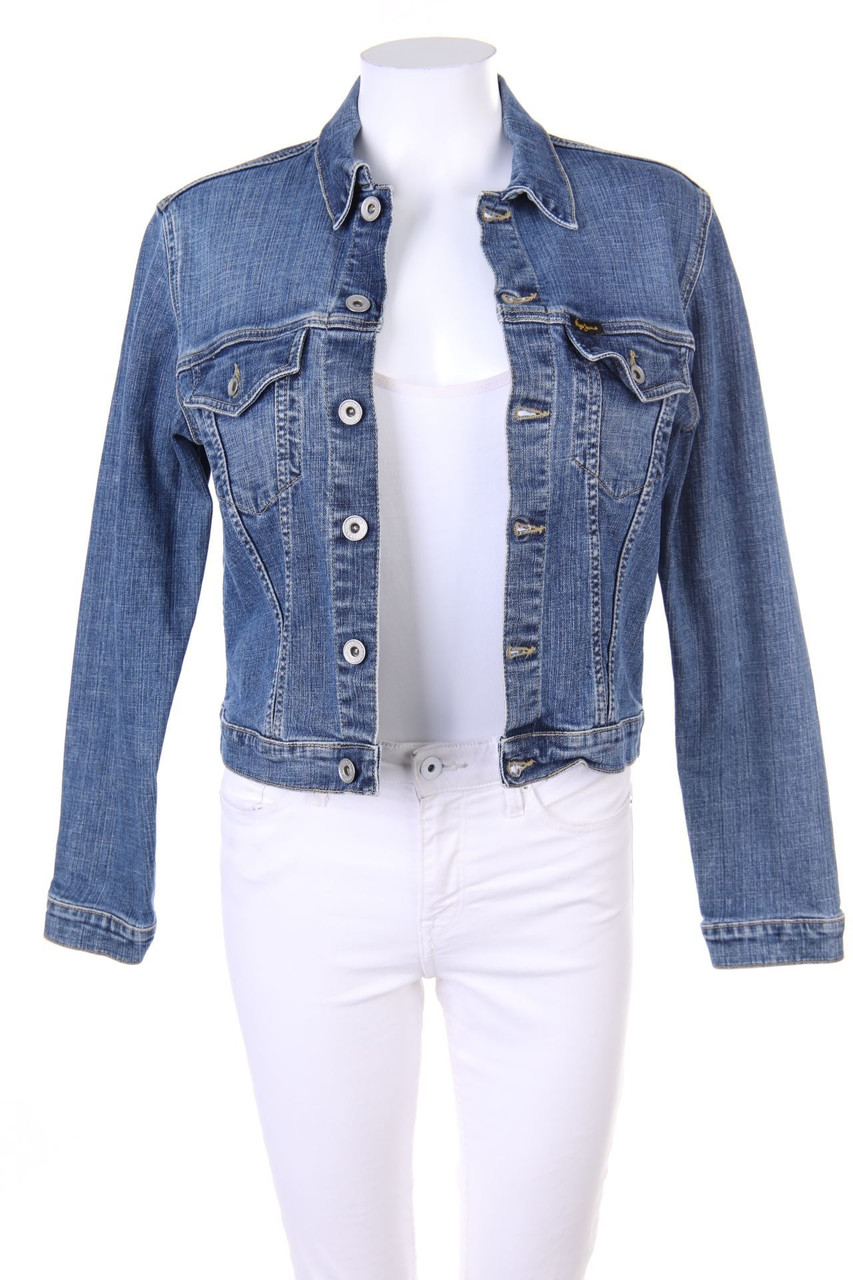 Pepe Jeans London - Jeans-Jacke im Used Look mit Logo-Patch - L